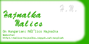 hajnalka malics business card